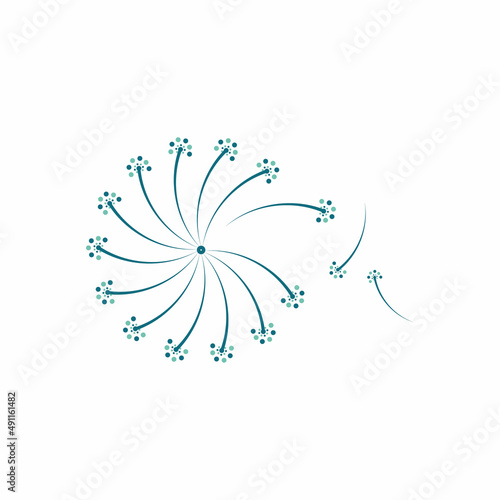 Dandelion flower logo vector template icon background