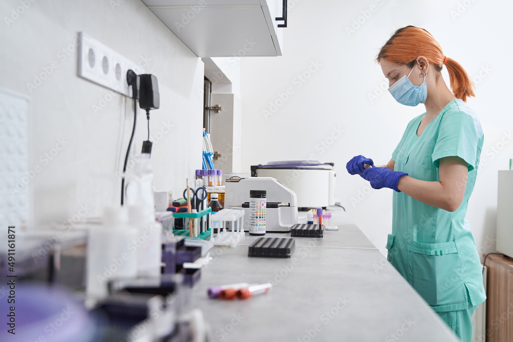 Doctor working with medical equipment in the laboratory Doctor working with medical equipment in the laboratory