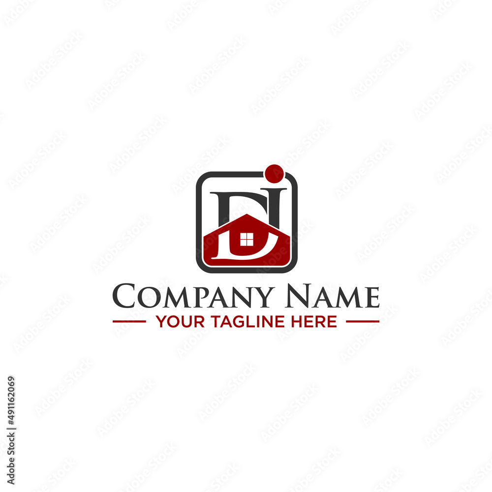 DJ Home Initial Logo Sign Design DJ Home Initial Logo Sign Design
