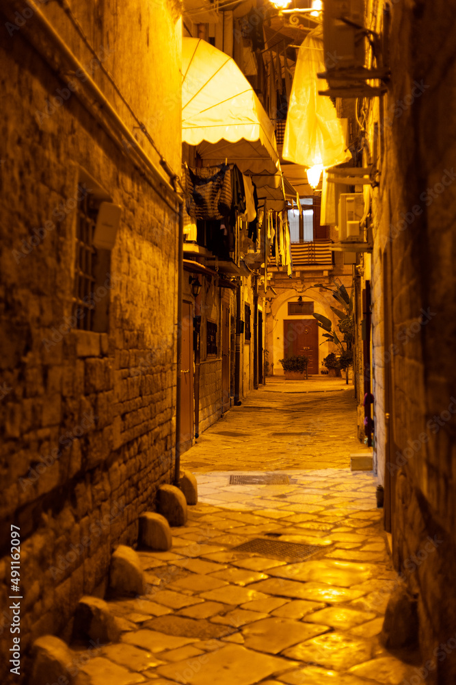 City of Bari Italy by night at the Italian east coast - travel photography