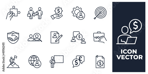 set of Business Cooperation elements symbol template for graphic and web design collection logo vector illustration