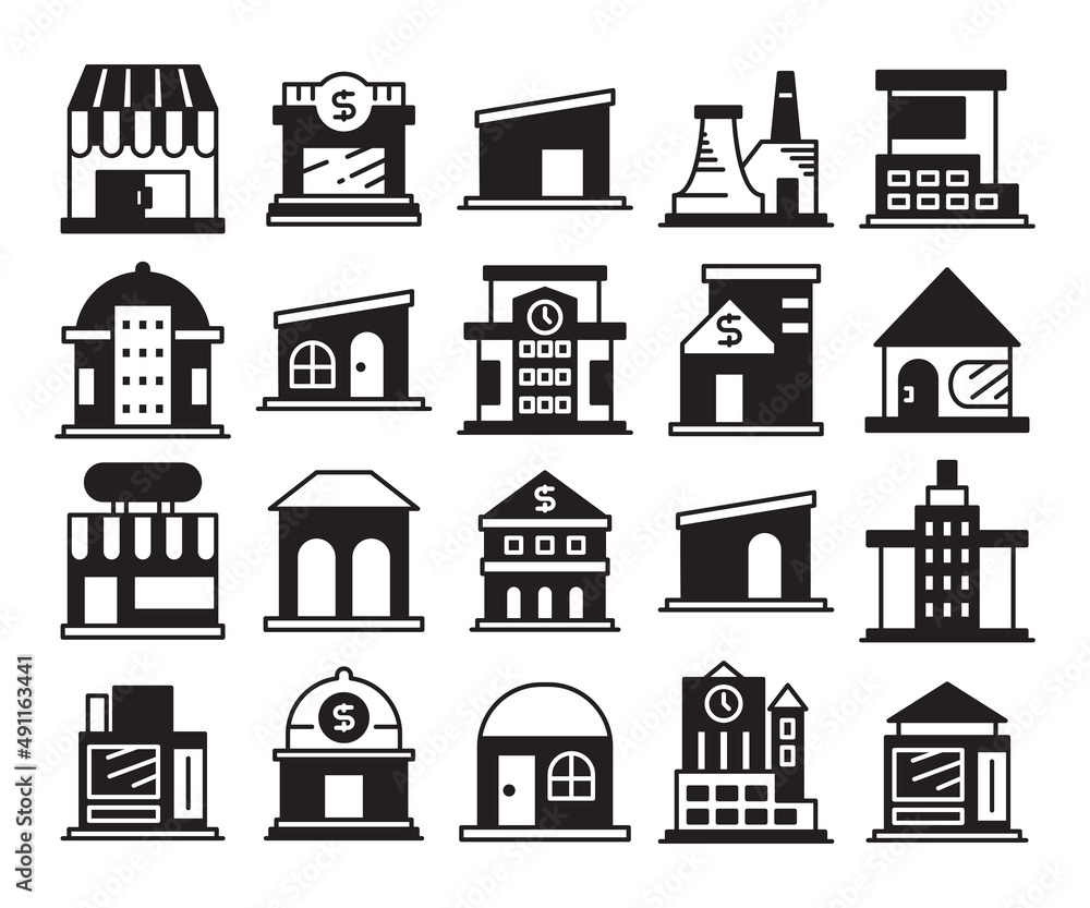 building, house, apartment icons set building, house, apartment icons set