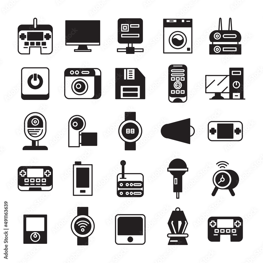 electronic device and appliance icons set electronic device and appliance icons set