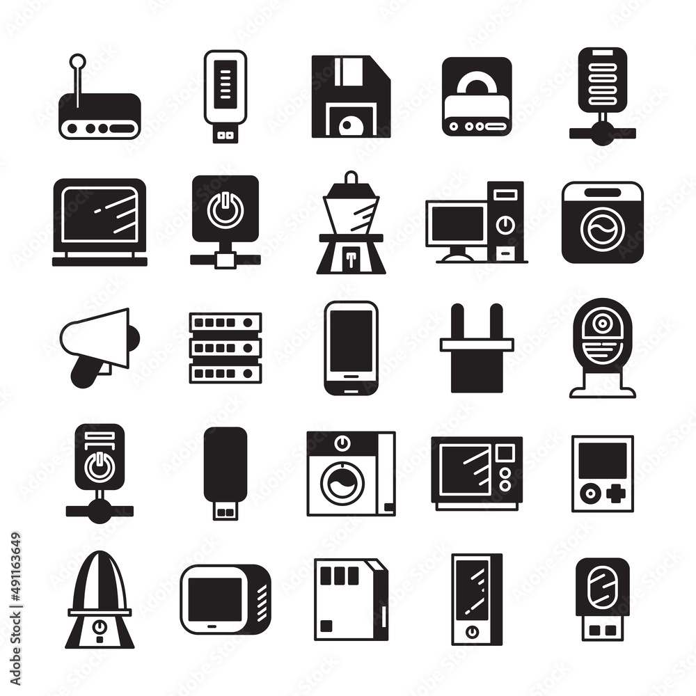 electronic device and appliance icons set electronic device and appliance icons set