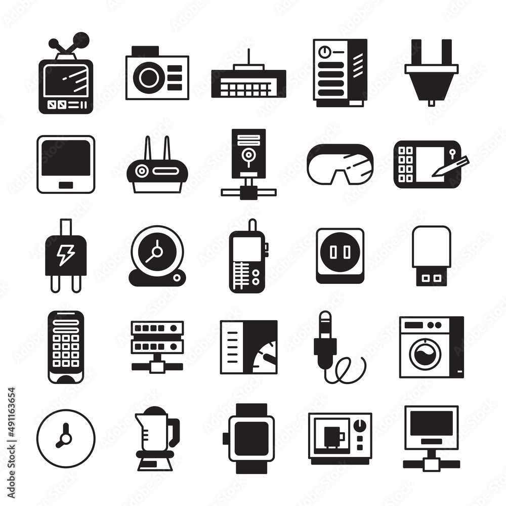 electronic device and appliance icons set electronic device and appliance icons set
