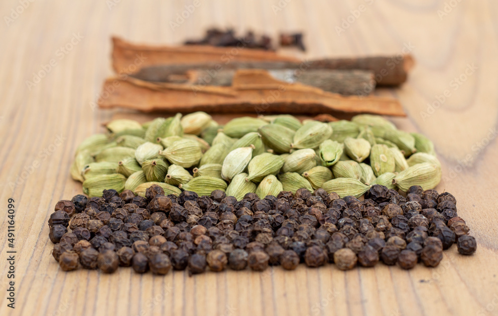Indian spice on table top background Indian spice on table top background