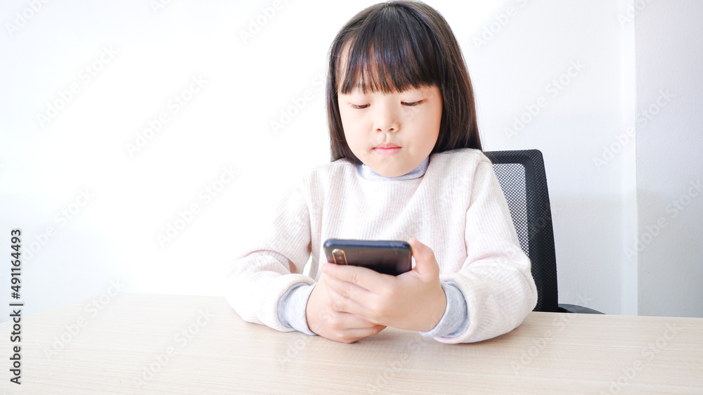 Communication concept of modern children's mobile phone connection.