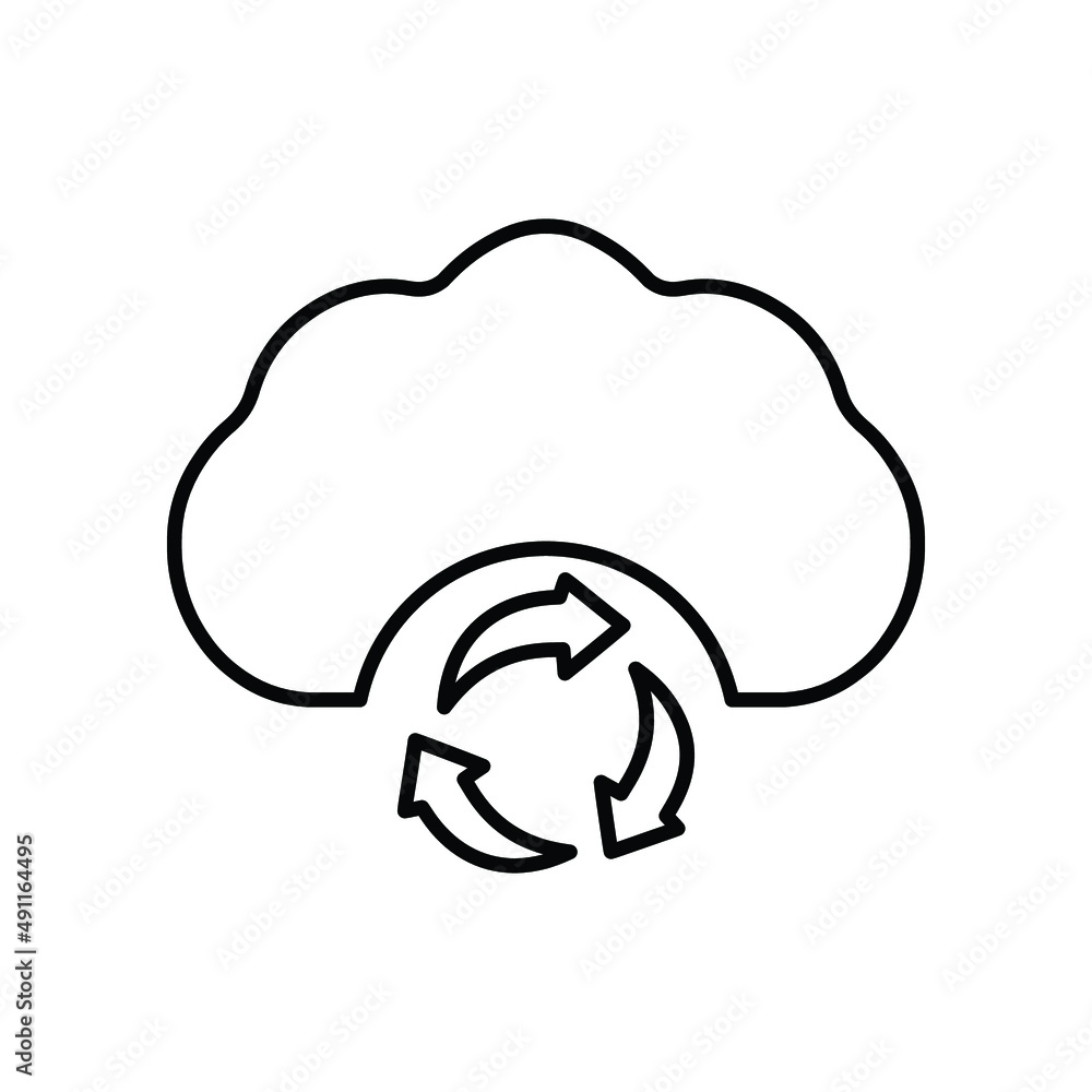 Cloud, refresh, relocate outline icon. Line vector design. Cloud, refresh, relocate outline icon. Line vector design.