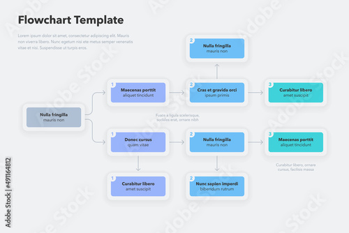 Simple infographic for flowchart template with place for your content.  Flat design, easy to use for your website or presentation.