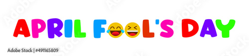 April fools day background funny and crazy face emoji icon
