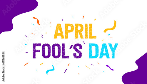 April fools day typography vector background.