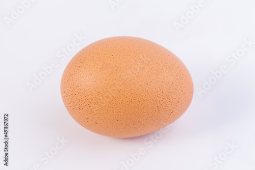 one eggs are placed on a white background with free space on right