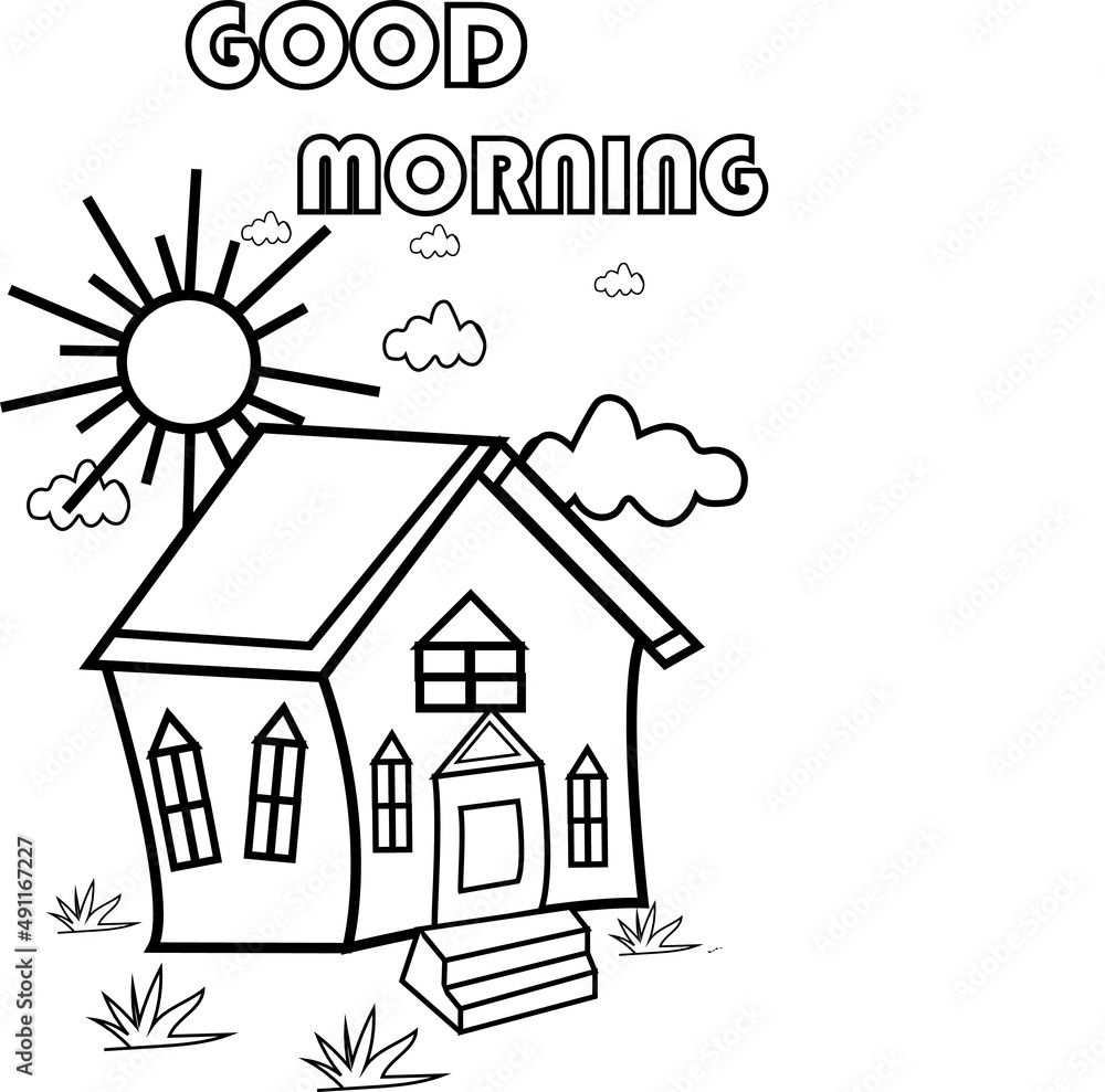GOOD MORNING COLORING PAGE,TATTOO COLORING PAGE,CREATIVE DESIGN COLORING PAGE,