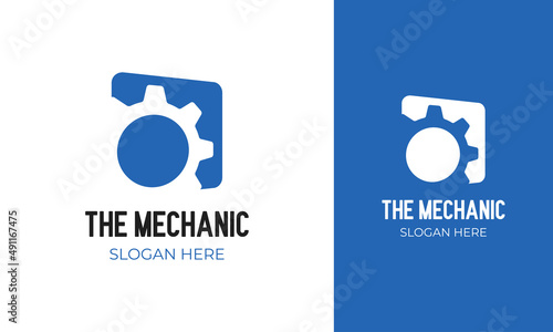 Simple gear logo design for mechanic or engineering