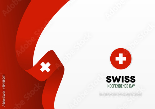 Swiss independence day background banner poster for national celebration on august 1st.
