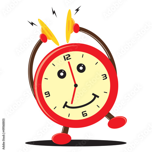 Illutration vector graphic of alarm clock is ringing