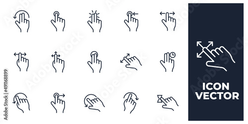 set of Gesture elements symbol template for graphic and web design collection logo vector illustration