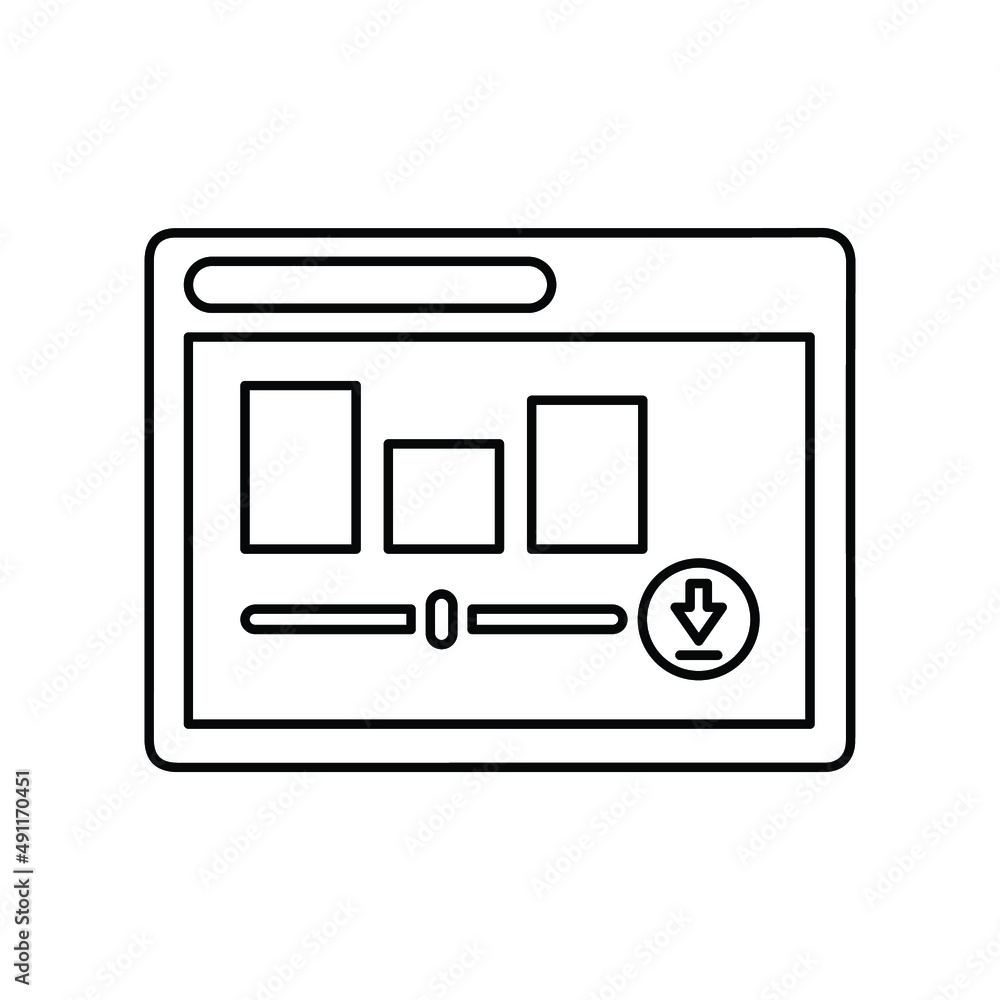 Download, web page line icon. Outline vector. Download, web page line icon. Outline vector.