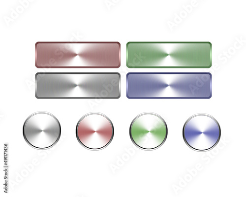 round and rectangle color metal  button 