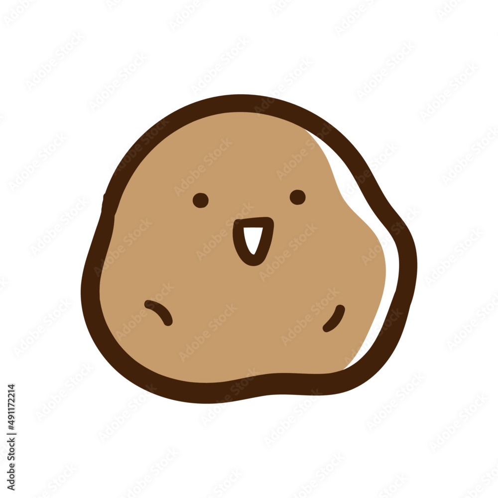 Fototapeta premium かわいいジャガイモのキャラクターの手書き風イラスト