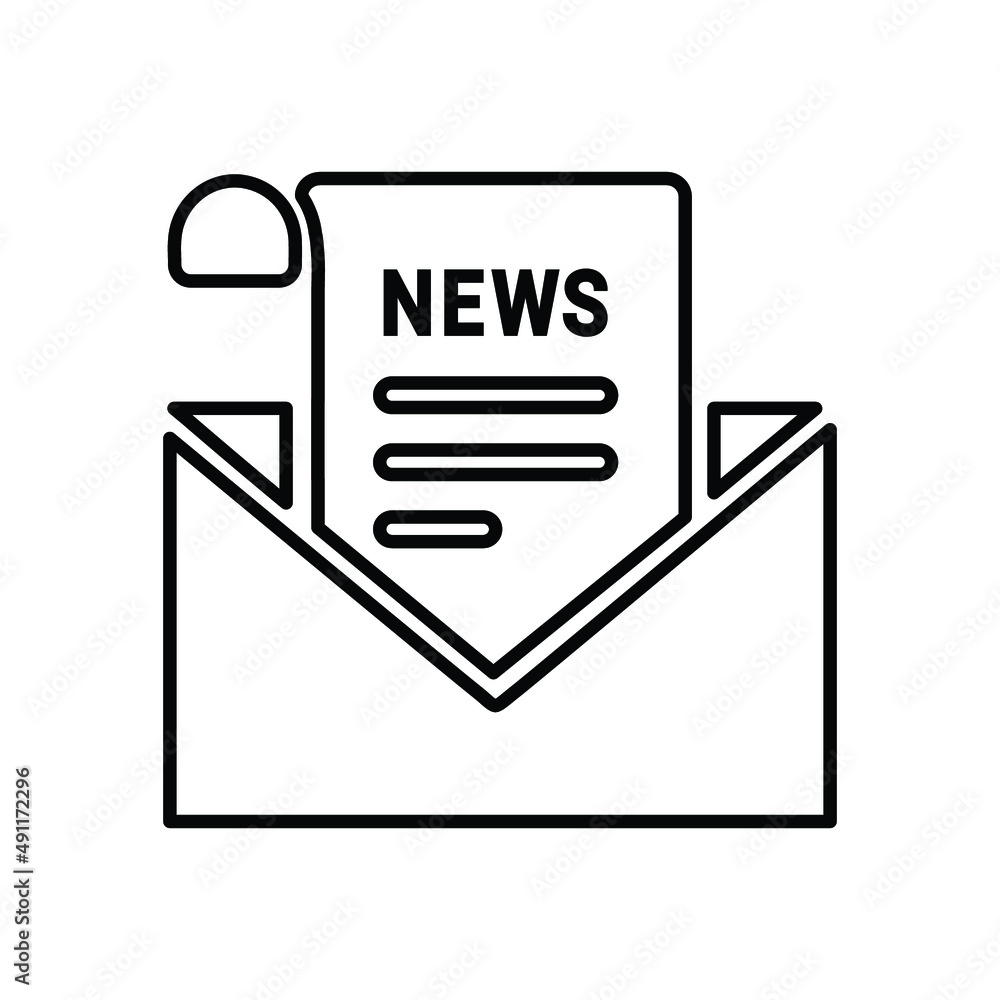 Email, newsletter, letter, read line icon. Outline vector. Email, newsletter, letter, read line icon. Outline vector.