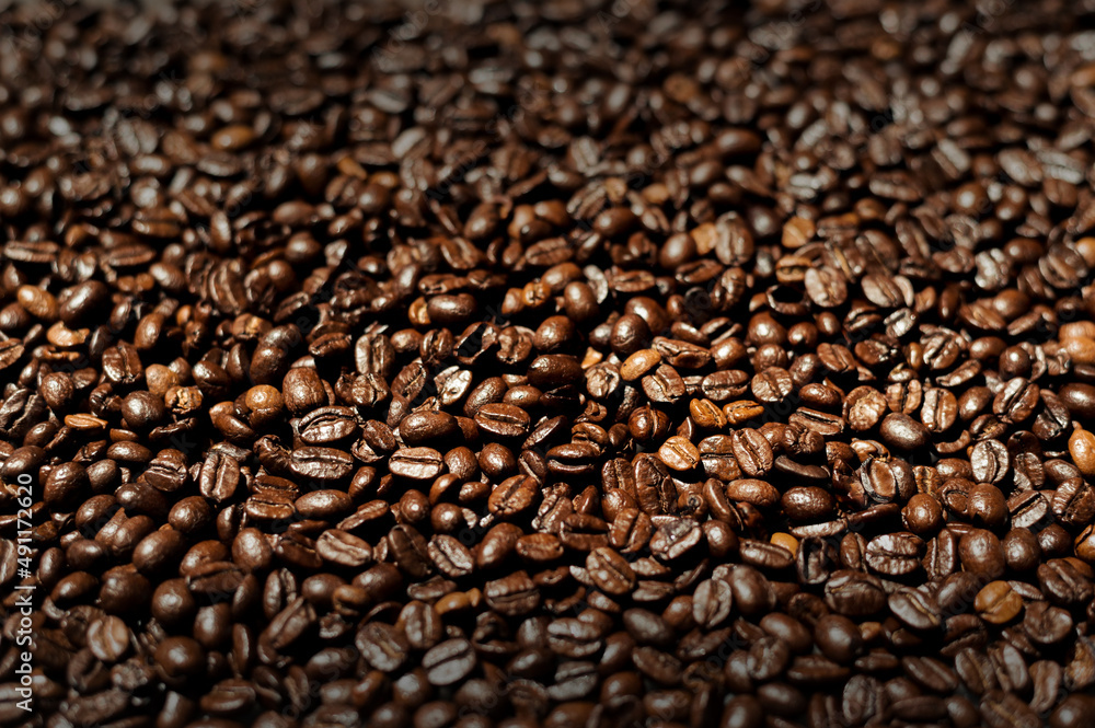 Mixture of different kinds of coffee beans. Coffee Background Mixture of different kinds of coffee beans. Coffee Background