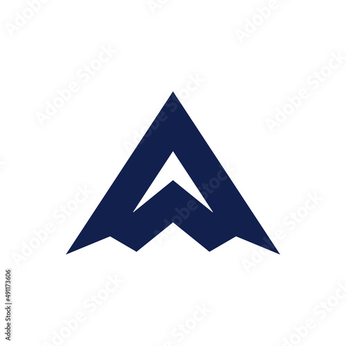 Free Download Triangle Mountain in white background, flat minimalist vector logo design editable - GFXLoad