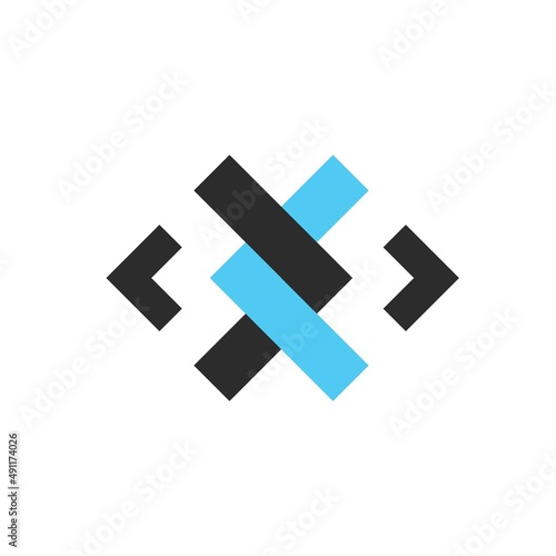 abstract x letter barbed wire  icon vector illustration concept  design