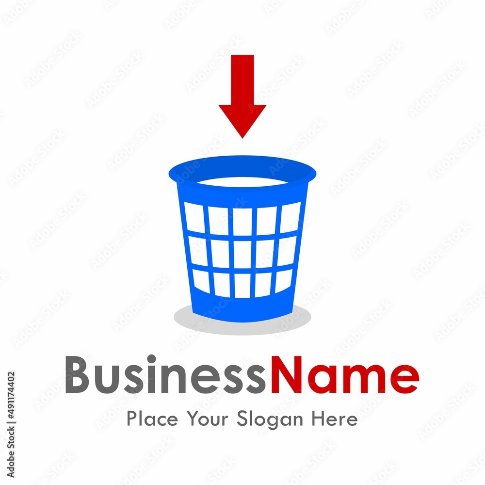 Trash bin arrow icon recycle vector logo template. Suitable for Business, web and environment Trash bin arrow icon recycle vector logo template. Suitable for Business, web and environment