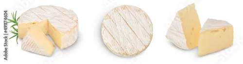 Panel kuchenny z motywem Camembert cheese isolated on white background with clipping path and full depth of field, Set or collection