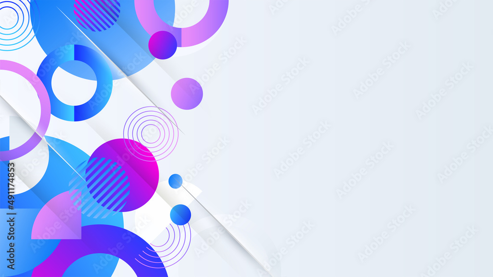 Fototapeta premium Abstract colorful blue shapes presentation background. Gradient dynamic lines background. Modern mosaic blue orange Colorful geometric design background