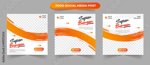 Set of special burger delicious restaurant promotion food menu for social media ideas post square flyer banner template