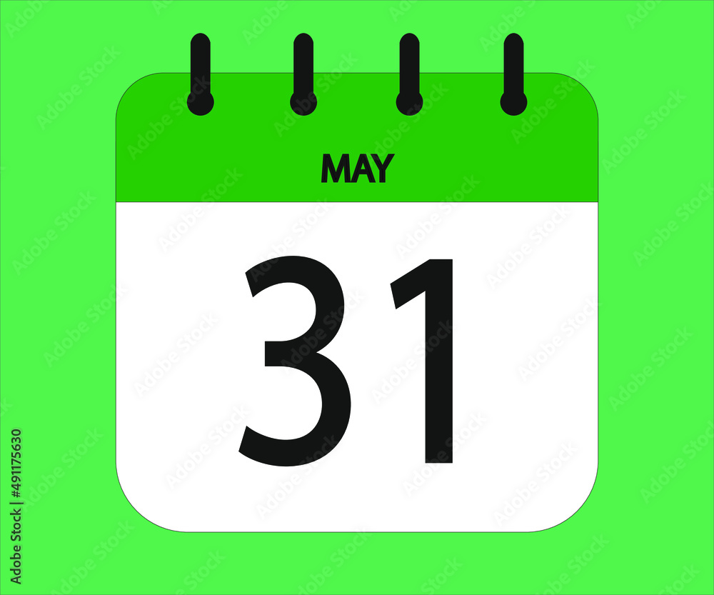 May 31th green calendar icon for days of the month May 31th green calendar icon for days of the month