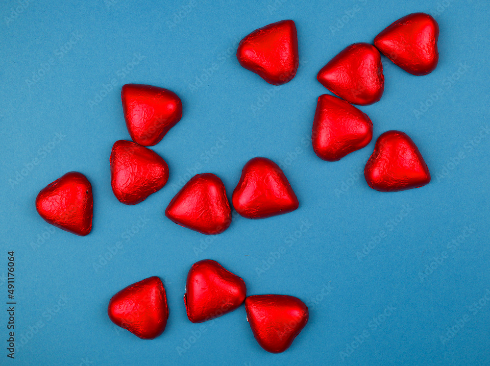 Red heart shape candy pattern Red heart shape candy pattern