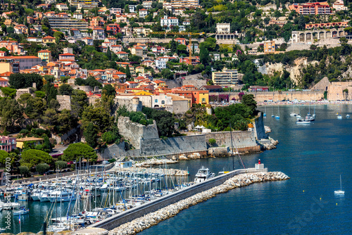 View from above of Villefranche-sur-Mer, France.