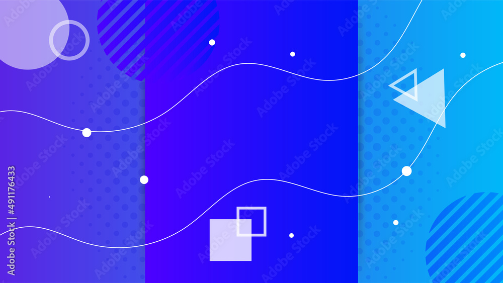Naklejka premium Abstract colorful blue shapes presentation background. Gradient dynamic lines background. Modern mosaic blue orange Colorful geometric design background