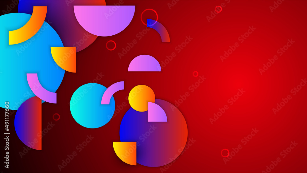 Abstract colorful red shapes presentation background. Gradient dynamic lines background. Modern mosaic blue orange Colorful geometric design background