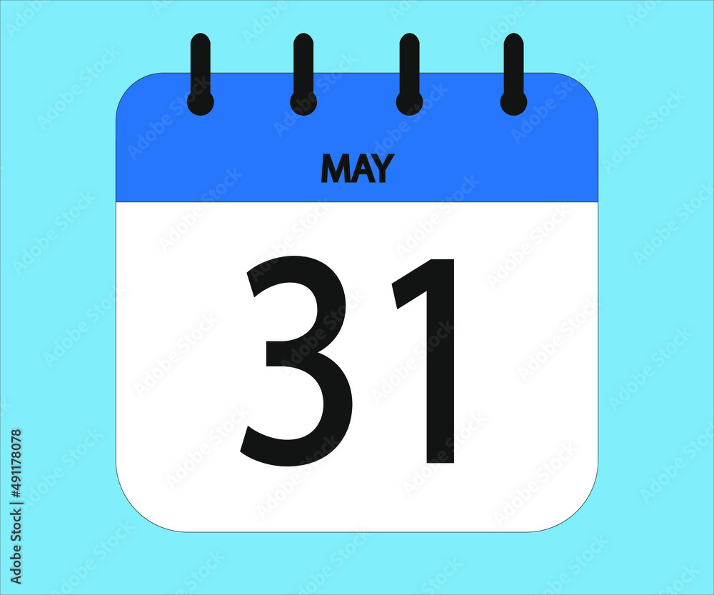 May 31th blue calendar icon for days of the month May 31th blue calendar icon for days of the month