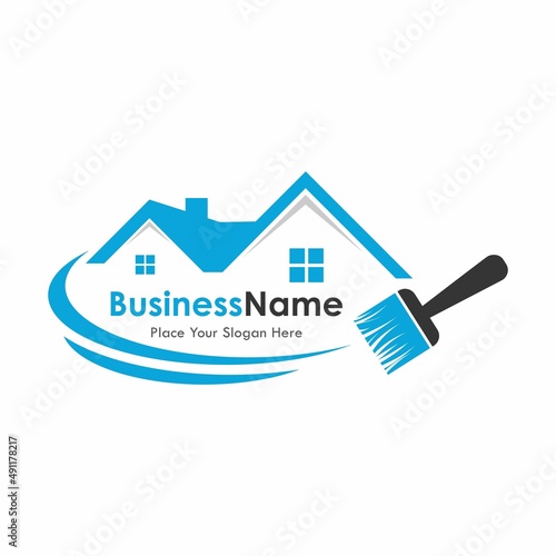 Paint house repair vector logo template. Suitable for business, web, design and real estate