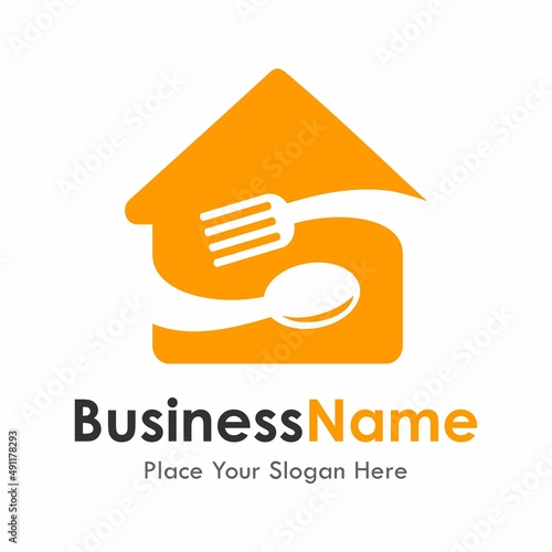 Food house logo vector design. Suitable for business, building and food