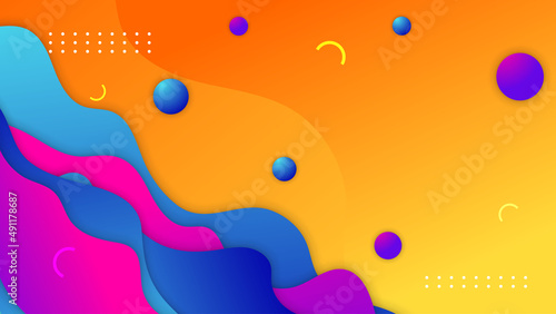 Abstract colorful orange blue purple shapes presentation background. Gradient dynamic lines background. Modern mosaic blue orange Colorful geometric design background
