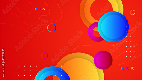 Abstract colorful red shapes presentation background. Gradient dynamic lines background. Modern mosaic blue orange Colorful geometric design background