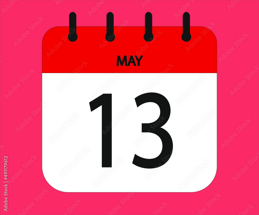 May 13th red calendar icon for days of the month May 13th red calendar icon for days of the month