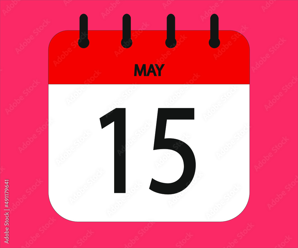 May 15th red calendar icon for days of the month May 15th red calendar icon for days of the month