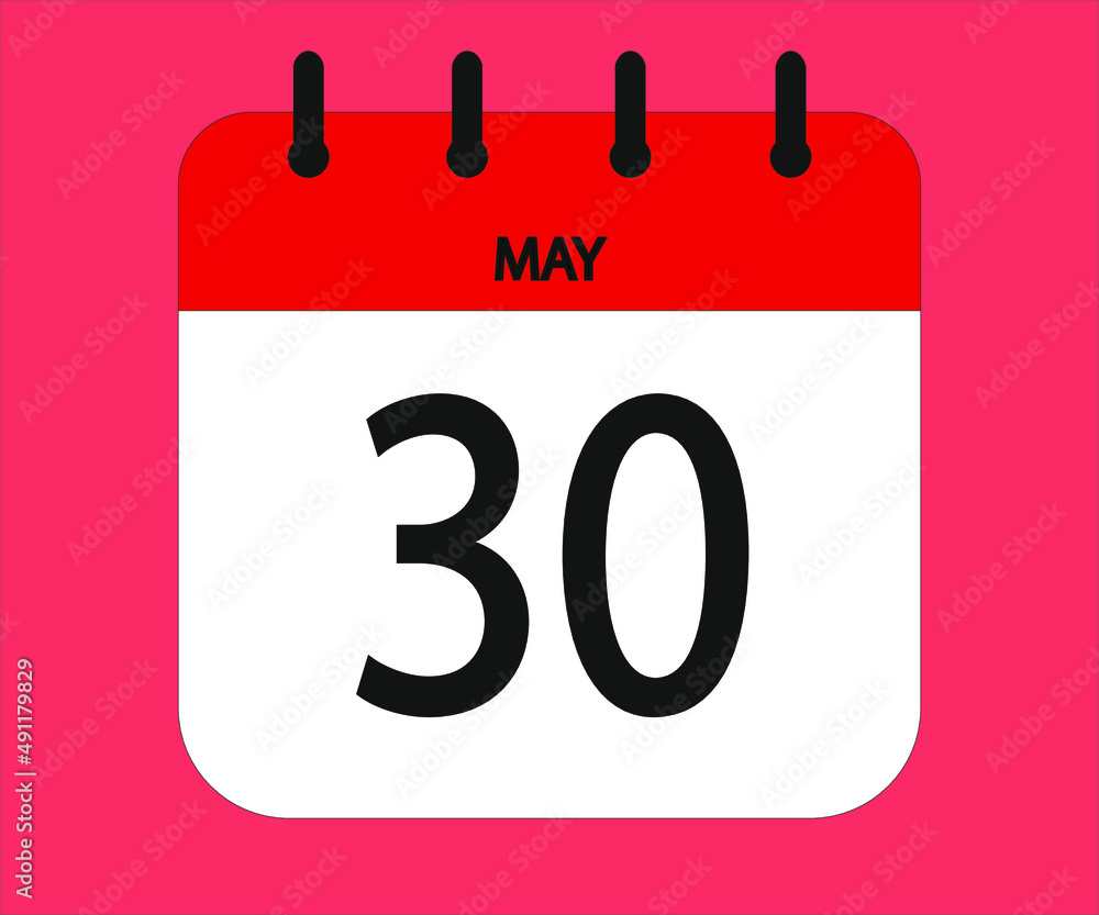 May 30th red calendar icon for days of the month May 30th red calendar icon for days of the month