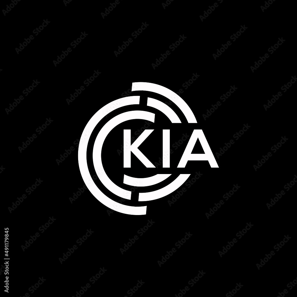 KIA letter logo design on black background. KIA creative initials letter logo concept. KIA letter design.