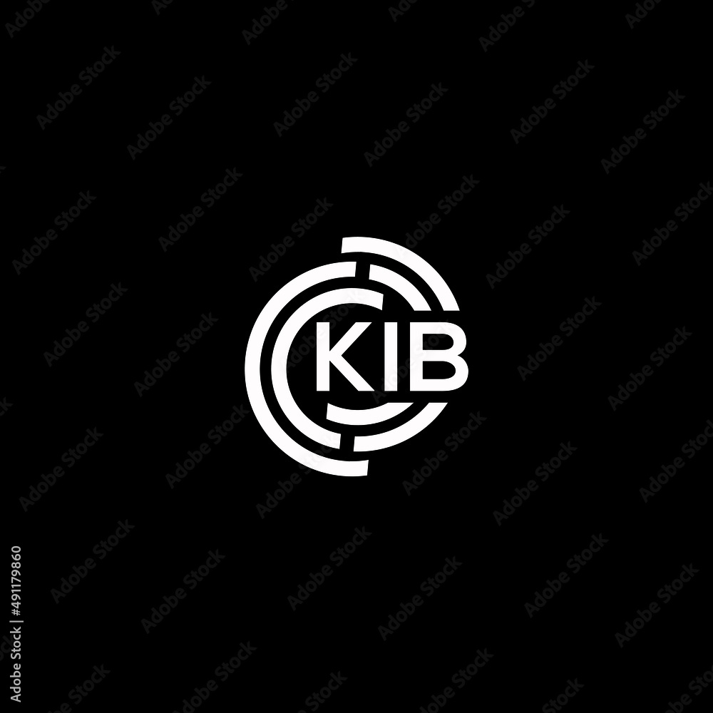 KIB letter logo design on black background. KIB creative initials letter logo concept. KIB letter design. KIB letter logo design on black background. KIB creative initials letter logo concept. KIB letter design.