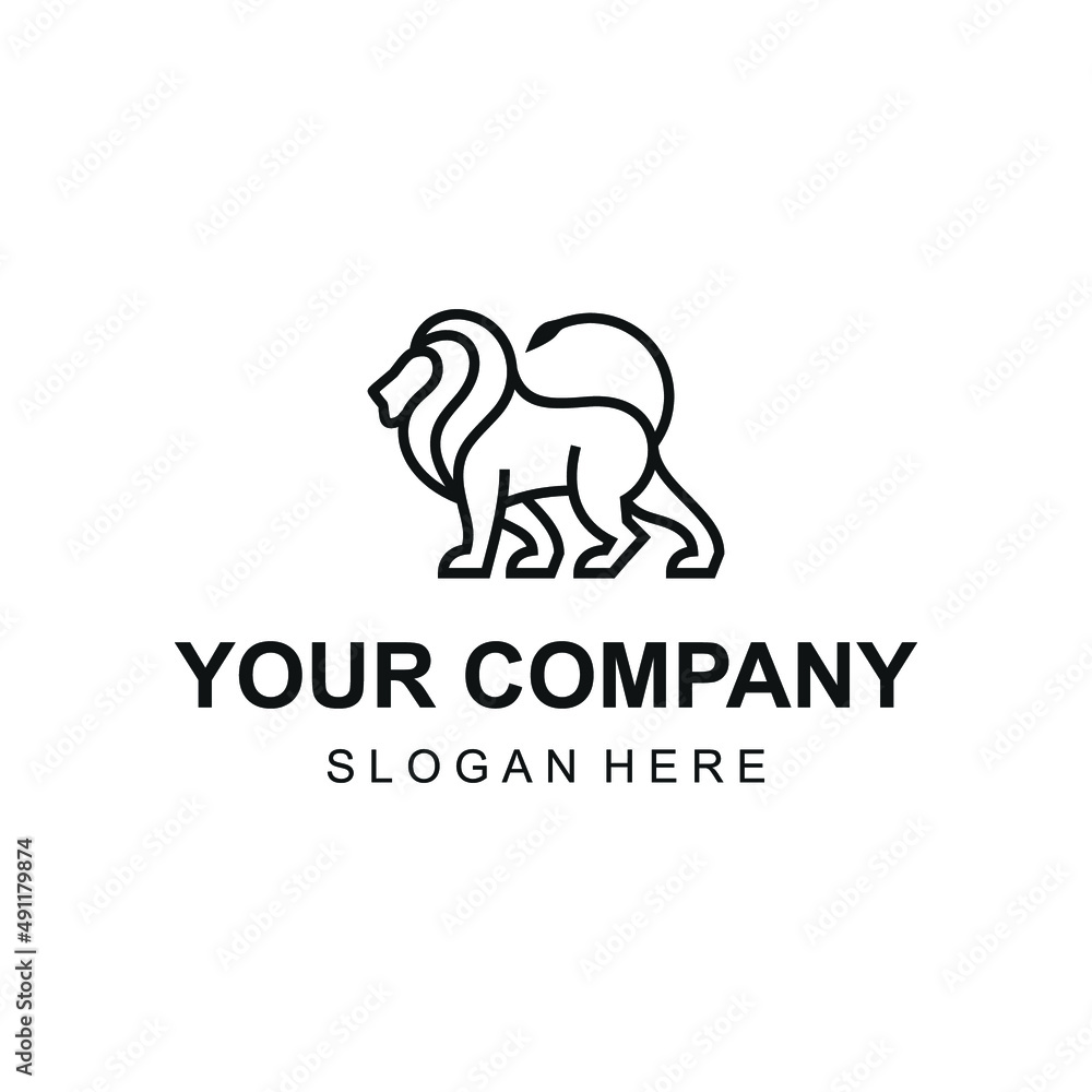 Linear lion logo vector Illustration Linear lion logo vector Illustration