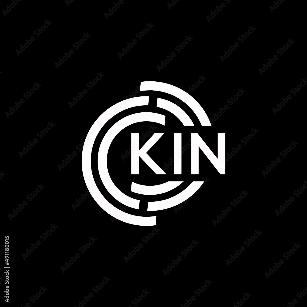 KIN letter logo design on black background. KIN creative initials letter logo concept. KIN letter design.