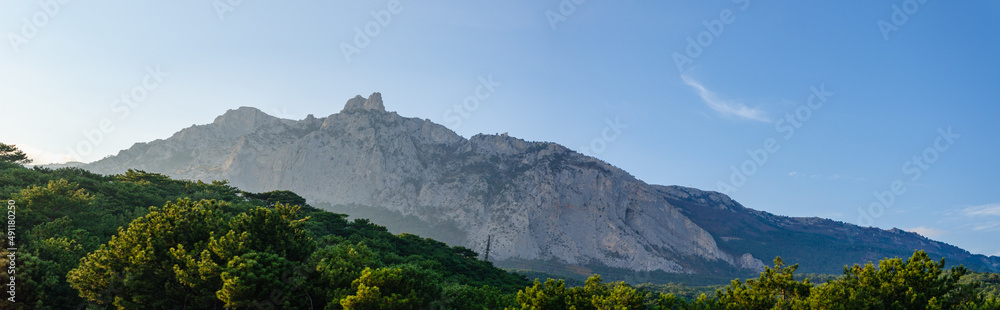 Picturesque panorama view of top of Mount Ai-Petri in Crimea